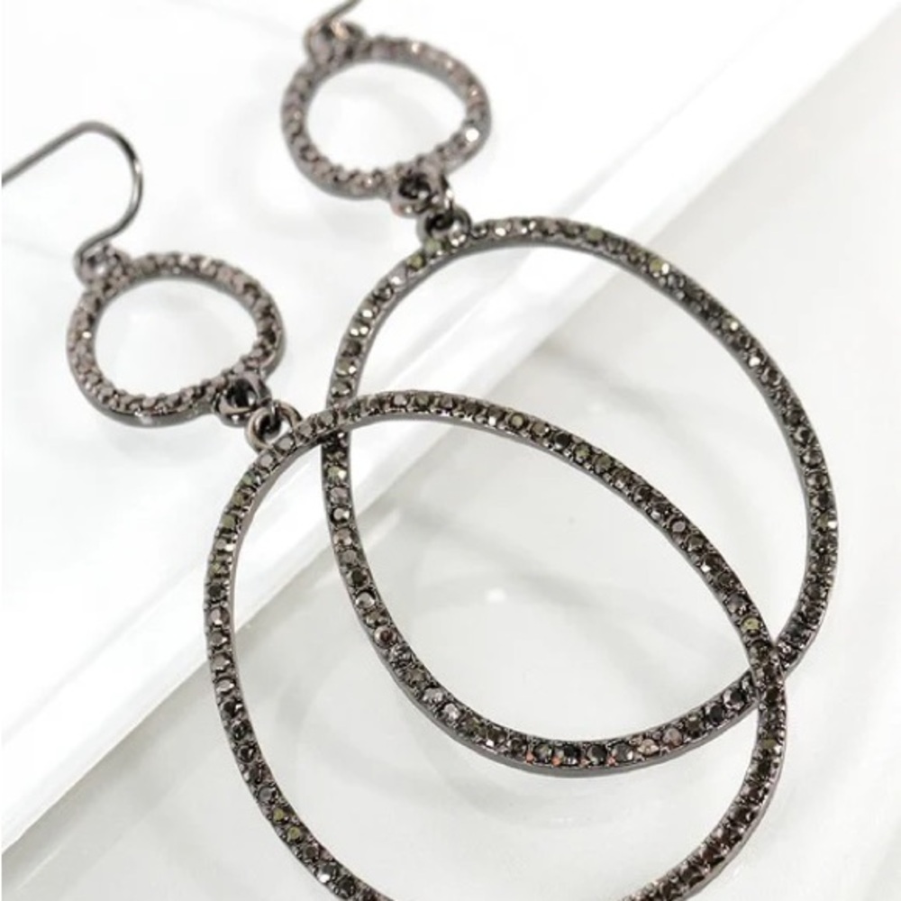 Sparkling Silver Hoop Earrings